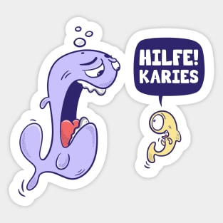 Fish with caries Sticker